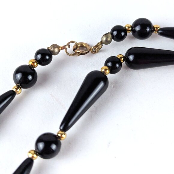 Vintage Ahbra-Cale Collection Black Beaded Necklace - Picture 4 of 6